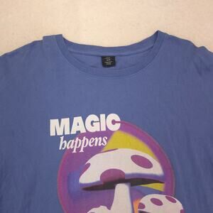 Urban Outfitteres Magic Happens Everyday Long Sleeve T Shirt Mens Size XL Blue